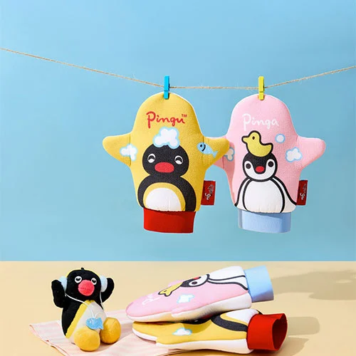 PINGU Exfoliating Washcloth, Bath Bomb
