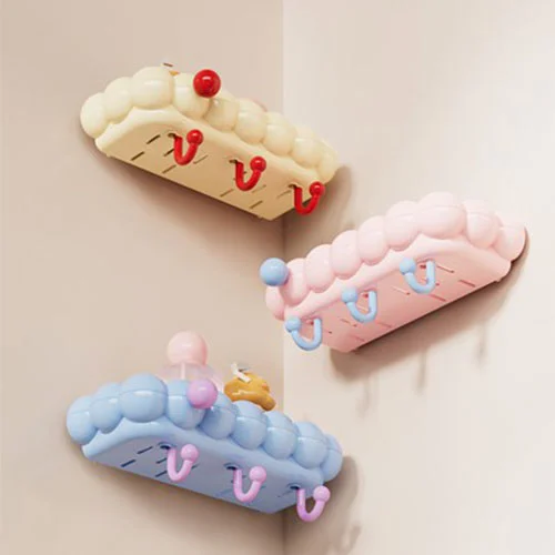 Round, Plump Door-mounted Storage Rack, Large Size with Hooks