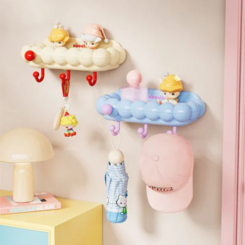Round, Plump Door-mounted Storage Rack, Large Size with Hooks