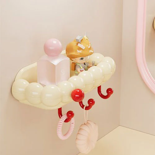 Round, Plump Door-mounted Storage Rack, Large Size with Hooks