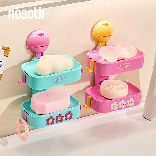 Round Suction Cup Double-Layer Soap Dish