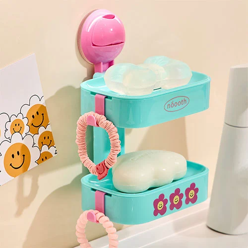 Round Suction Cup Double-Layer Soap Dish