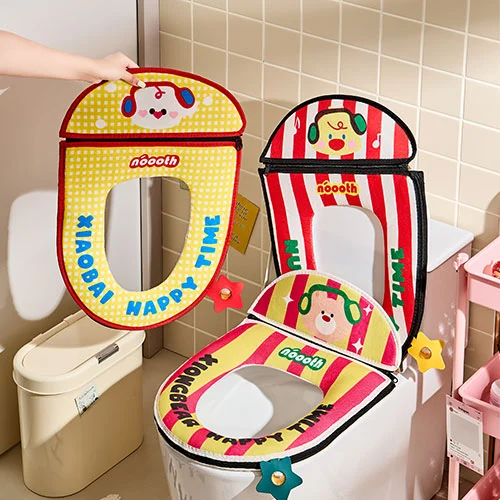Backrest-style Textile Toilet Seat Cushion