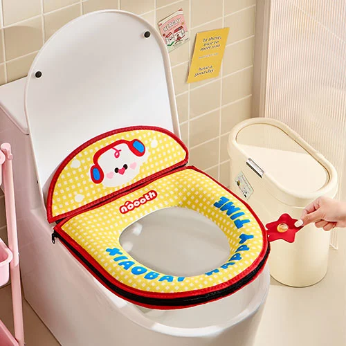 Backrest-style Textile Toilet Seat Cushion