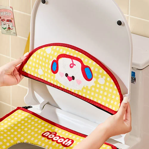 Backrest-style Textile Toilet Seat Cushion