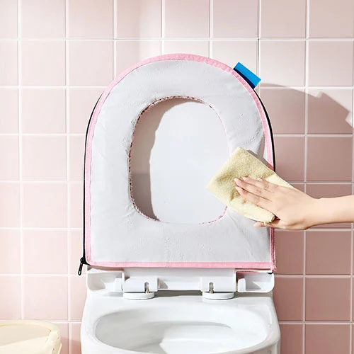 Leopard-Print Peachy-Peach Toilet Seat Cushion