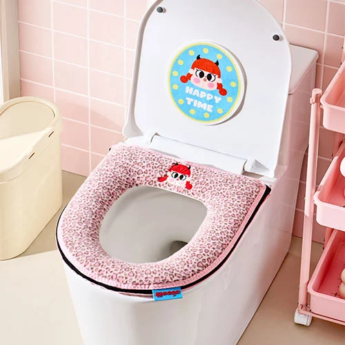 Leopard-Print Peachy-Peach Toilet Seat Cushion