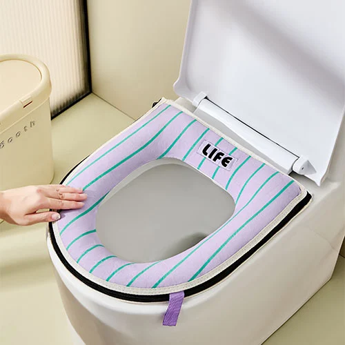 Striped Toilet Seat Cushion