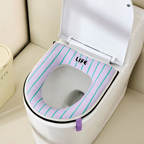 Striped Toilet Seat Cushion