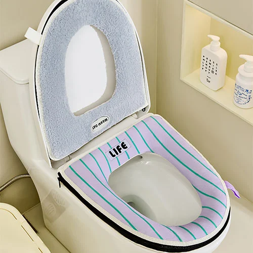 Striped Toilet Seat Cushion