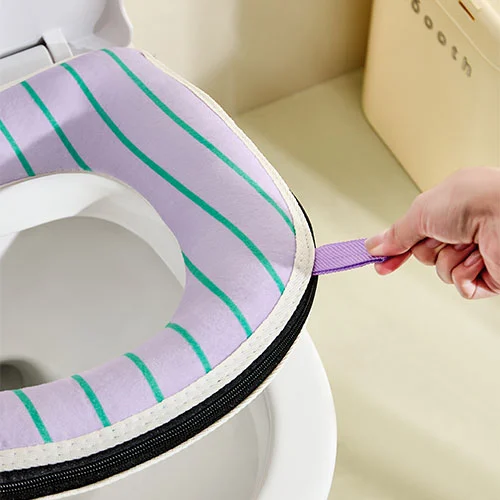 Striped Toilet Seat Cushion