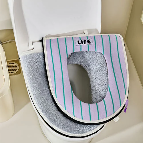 Striped Toilet Seat Cushion