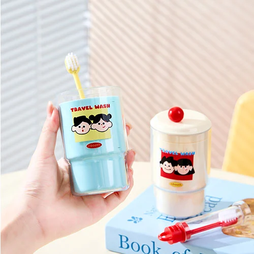 Portable Toothbrush and Mouthwash Cup Set