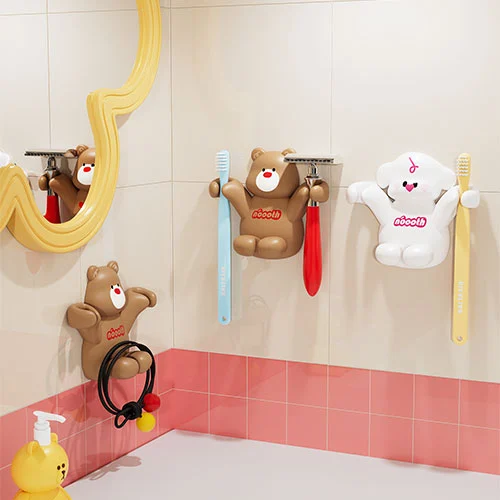 Silicone Double Toothbrush Holder Animal