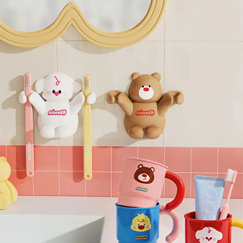 Silicone Double Toothbrush Holder Animal