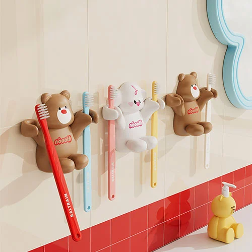 Silicone Double Toothbrush Holder Animal