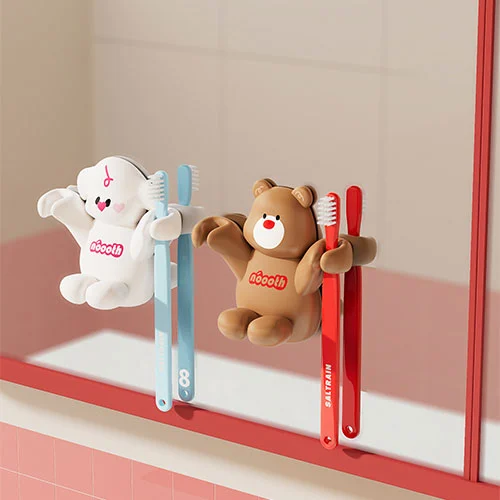 Silicone Double Toothbrush Holder Animal