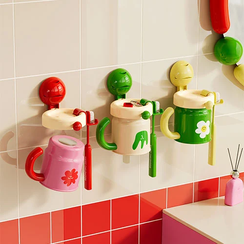 Suction Cup Magnetic Handle Cup Toothbrush Holder