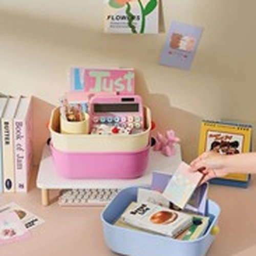 Retro Round Desktop Storage Basket