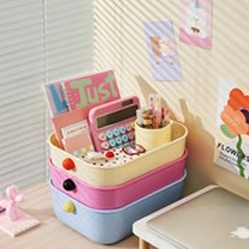 Retro Round Desktop Storage Basket