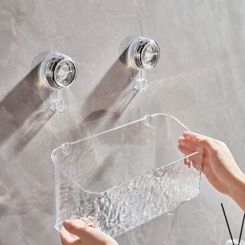 Light Luxury Textured Suction Cup Storage Rack
