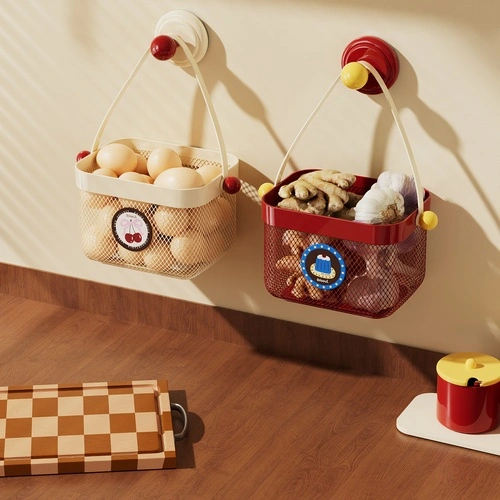 Suction-cup Mesh Small-item Storage Basket