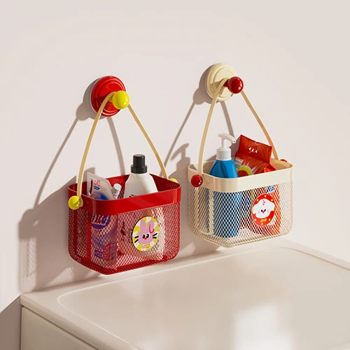 Suction-cup Mesh Small-item Storage Basket