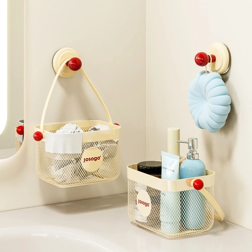 Suction-cup Mesh Small-item Storage Basket