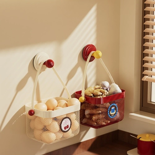Suction-cup Mesh Small-item Storage Basket