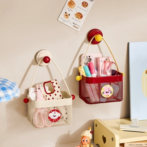 Suction-cup Mesh Small-item Storage Basket