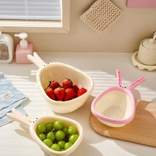 Cute Rabbit Foldable Drain Basket Large Size