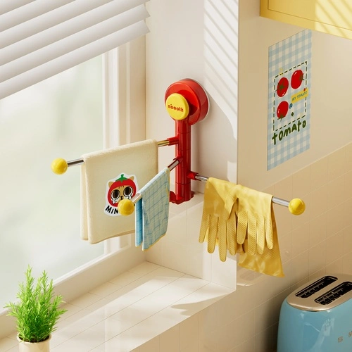 Polka-dot Rotating Mop Rack