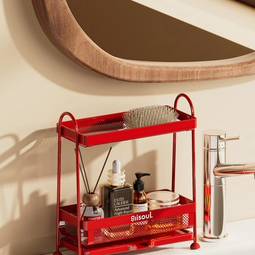 Wrought Iron Double-Layer Mesh Sink Storage Rack