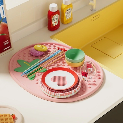 Colorful Silicone Draining Mat, Drainer Rack