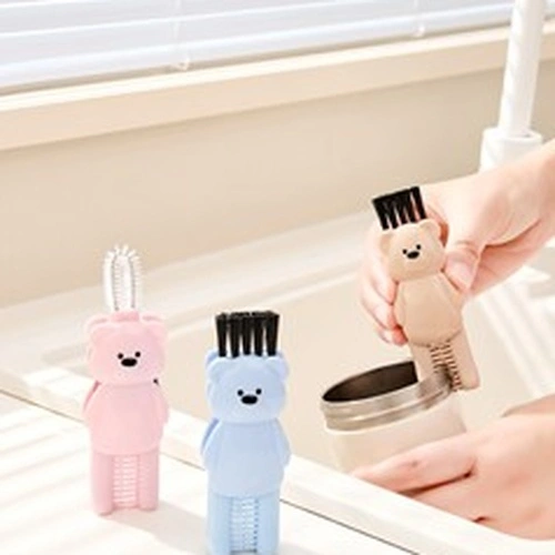 Bear-shaped Three-in-one Cup Brush