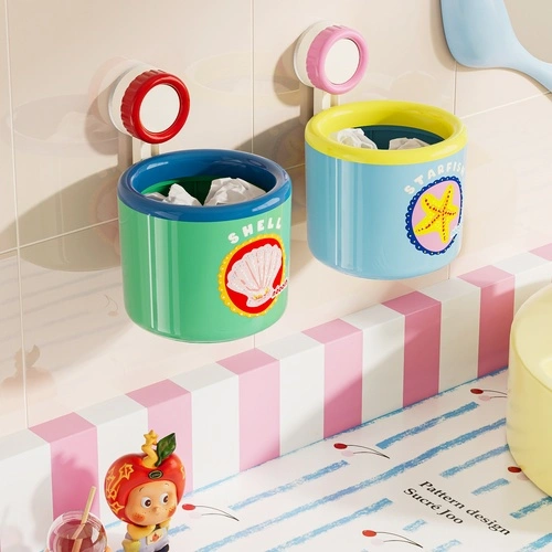 Suction-Cup Wall-Mounted Trash Can