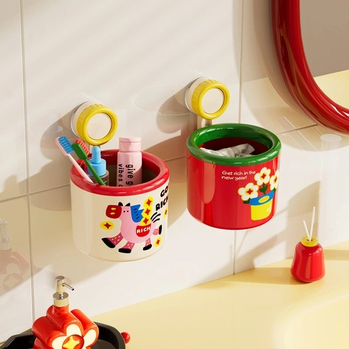 Suction-Cup Wall-Mounted Trash Can