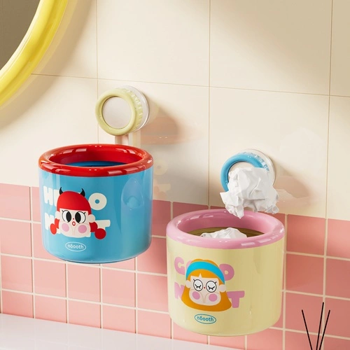 Suction-Cup Wall-Mounted Trash Can