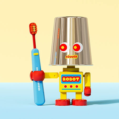 Tin Robot Mouthwash Cup Holder