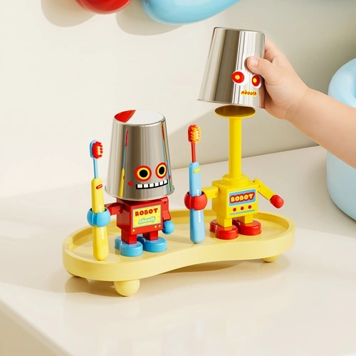 Tin Robot Mouthwash Cup Holder