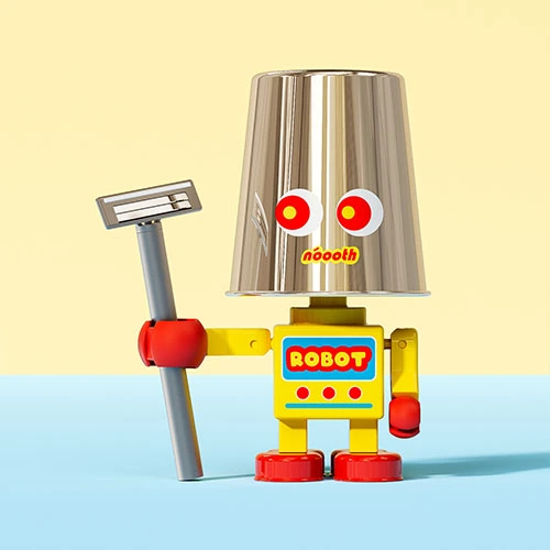 Tin Robot Mouthwash Cup Holder