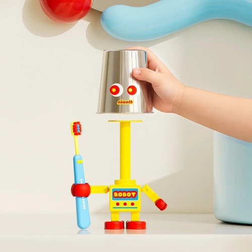 Tin Robot Mouthwash Cup Holder